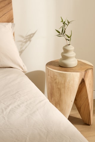 Mesa de apoio em madeira trembesi - 35 x 35 x 46 cm