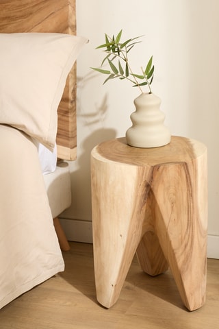 Mesa de apoio em madeira trembesi - 35 x 35 x 46 cm