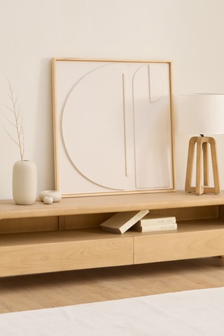 Móvel de TV 2 gavetas em madeira de sungkai - 180 x 40 x 46 cm