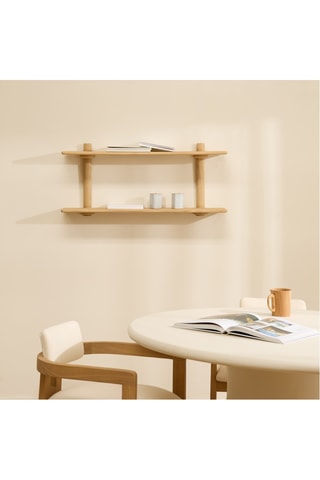 Estante 2 níveis em madeira de sungkai - 97 x 20 x 40 cm