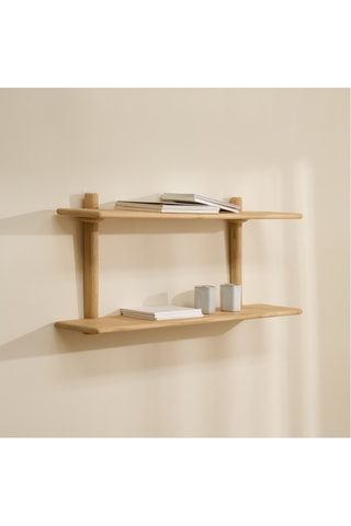 Estante 2 níveis em madeira de sungkai - 97 x 20 x 40 cm