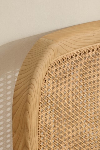 Cabeceira de cama em madeira de sungkai e rotim - 160 x 19 x 55 cm