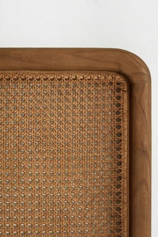 Cabeceira de cama em madeira de sungkai e rotim - 160 x 4,5 x 116 cm