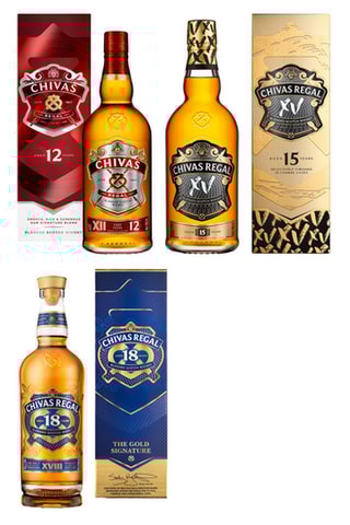 Chival Regal 12 ans, Chivas Regal 15 ans et Chivas Regal 18 ans Whisky Ecossais - 3 x 70 cl