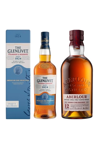 Aberlour Speyside Single Malt 12 ans et The Glenlivet founder's Reserve - 2 x 70 cl