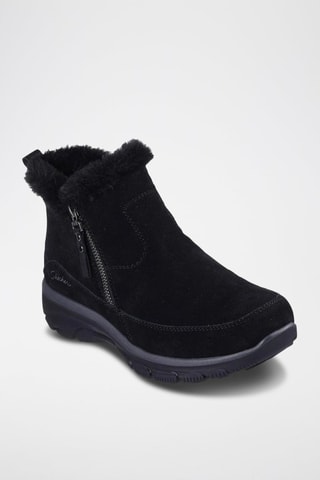 Bottines fourrées en nubuck Easy Going - Noir
