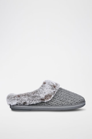 Pantoufles fourrées - Gris