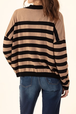 Gilet en laine Lena - Noir et marron