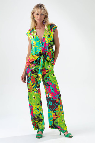 Pantalon wide legs - Vert