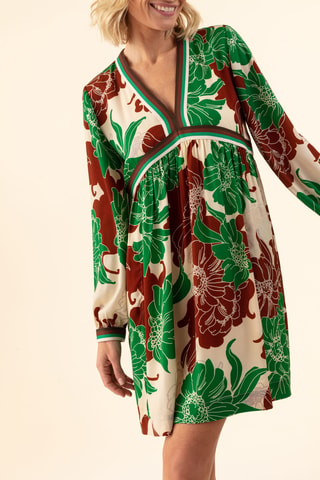 Robe Reine - Beige et vert