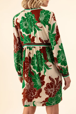 Robe Reine - Beige et vert