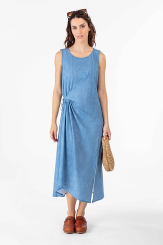 Robe midi sans manches Clem - Bleu