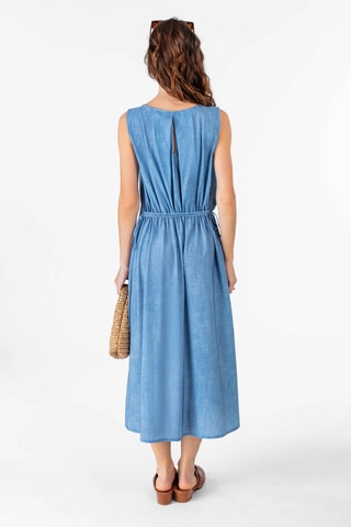 Robe midi sans manches Clem - Bleu