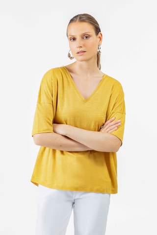 T-shirt en lin Lazare - Jaune foncé