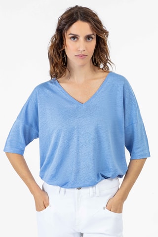 T-shirt en lin Lazare - Bleu