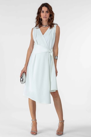 Robe portefeuille sans manches Estelle - Blanc