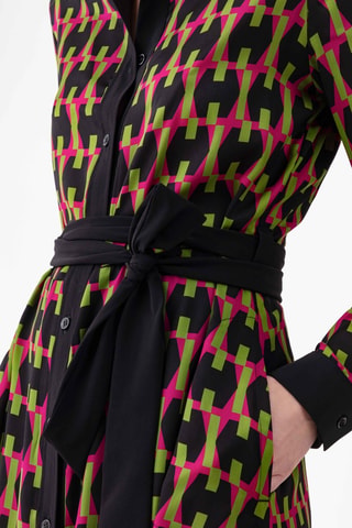 Robe - Noir, vert et rose