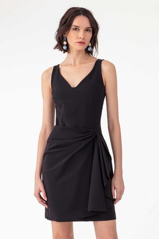 Robe portefeuille sans manches Candice - Noir