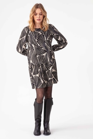 Robe - Beige et noir