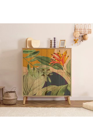 Meuble de rangement 4 portes Multilüx Saka - 95 x 111 x 36 cm