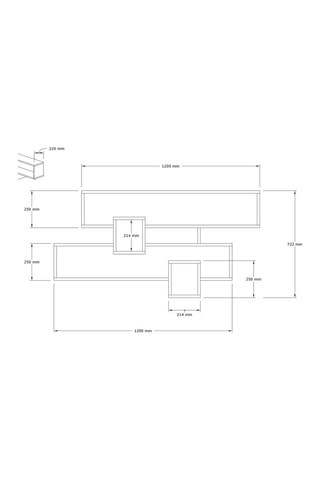 Etagère murale 2 niveaux Karen - 120 x 72,2 x 22 cm