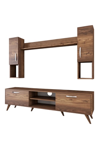 Ensemble meuble TV 2 portes M27 - 180 x 48,6 x 35 / 22,1 x 90 x 20,5 / 133 x 15 x 15 cm