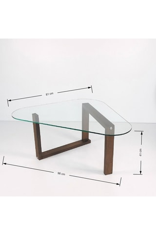 Table basse Cam Orta Sehpa S302 - Structure en bois - Plateau en verre trempé - 96 x 41 x 81 cm