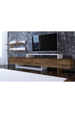 Composition murale - Imitation bois et blanc