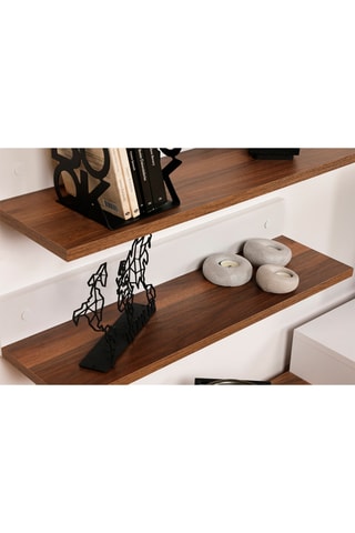 Composition murale - Imitation bois et blanc