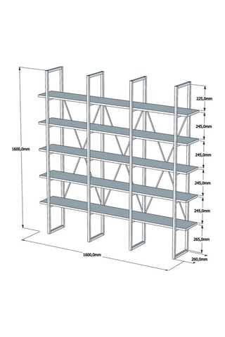 Bibliothèque - 160 x 160 x 26 cm