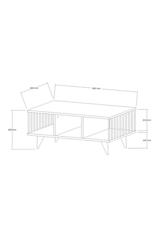 Table basse 2 niches - 900 x 600 x 395 mm