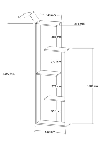 Bibliothèque Wand - 50 x 160 x 19,6 cm