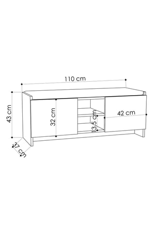 Meuble à chaussures 2 portes - 110 x 43 x 37 cm