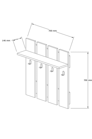 Penderie - 700 x 700 x 146 mm