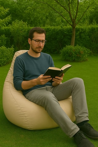 Pouf Deri Armut - Crème - En polyester