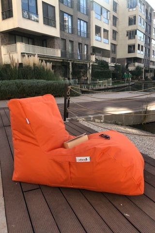 Pouf Daybed - Orange - En polyester