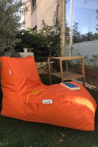 Pouf Daybed - Orange - En polyester