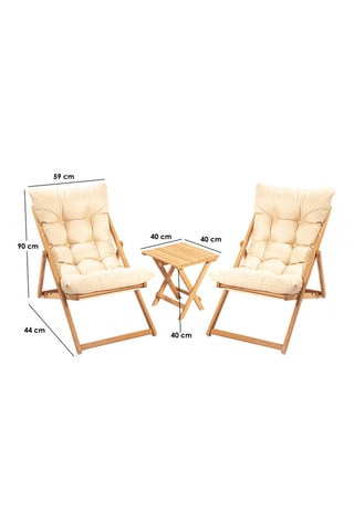 Ensemble de jardin en hêtre - 2 places