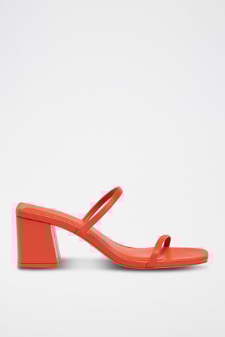 Sandalen met Hak Koraalrood