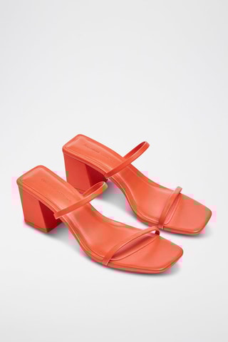 Sandalen met Hak Koraalrood