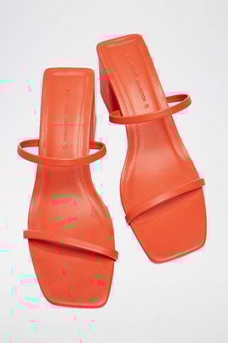 Sandalen met Hak Koraalrood