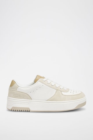 Platform Sneakers - Wit en Beige