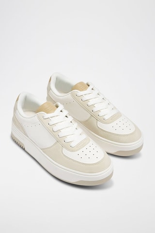 Platform Sneakers - Wit en Beige