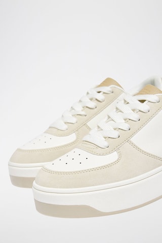 Platform Sneakers - Wit en Beige