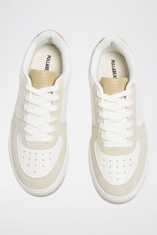 Platform Sneakers - Wit en Beige
