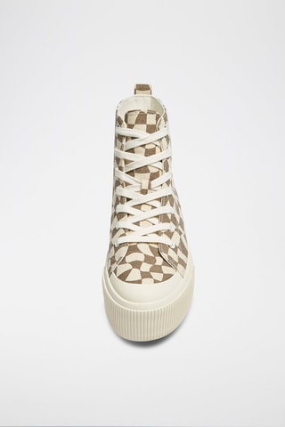 Hoge Platform Gympen Beige en Taupe