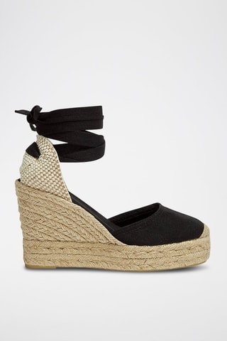 Espadrilles met Sleehak - Zwart