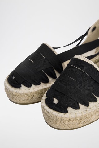 Espadrilles met Sleehak - Zwart