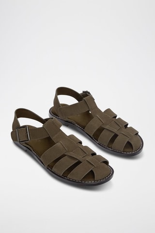 Nubuck Sandalen - Kaki