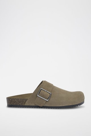 Leren Clogs - Kaki